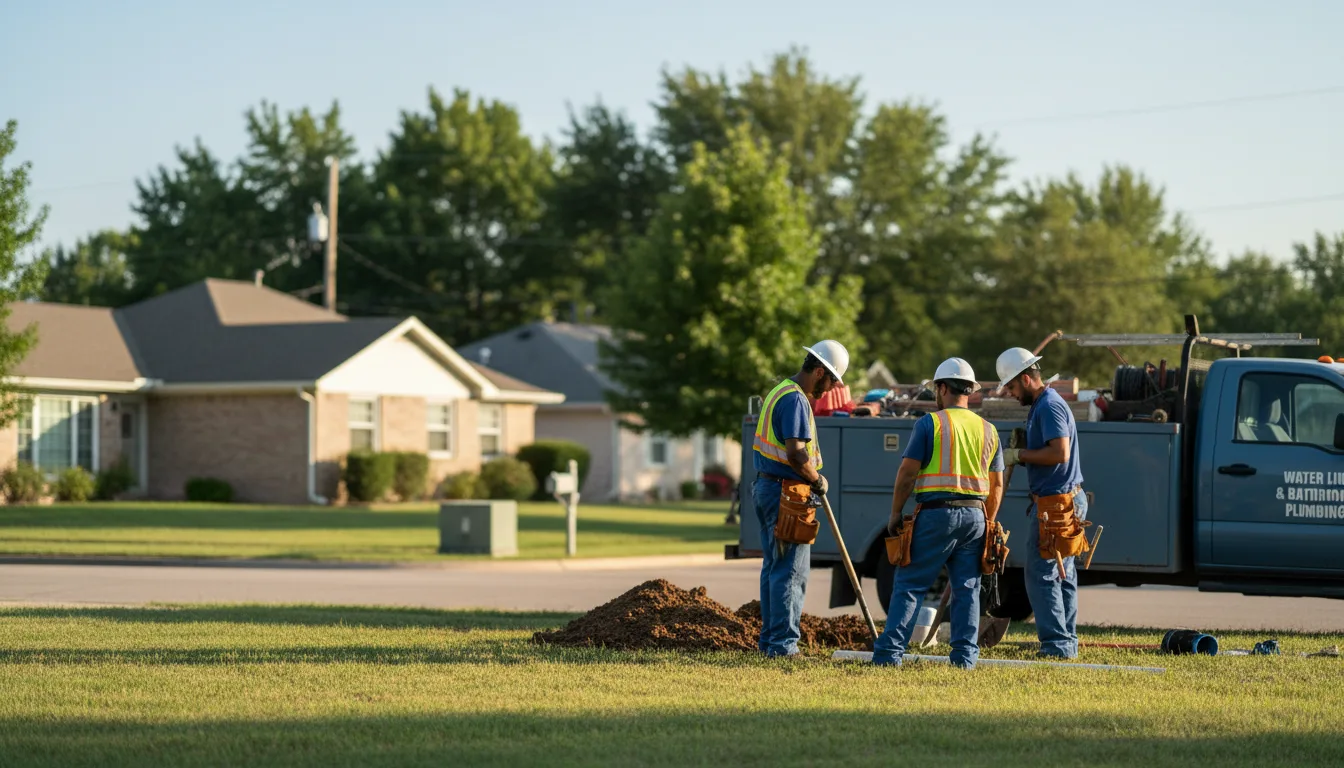 Residential water line and bathroom plumbing service in Stonewall, TX